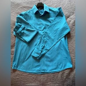 Zen for men, striped blue dress shirt.